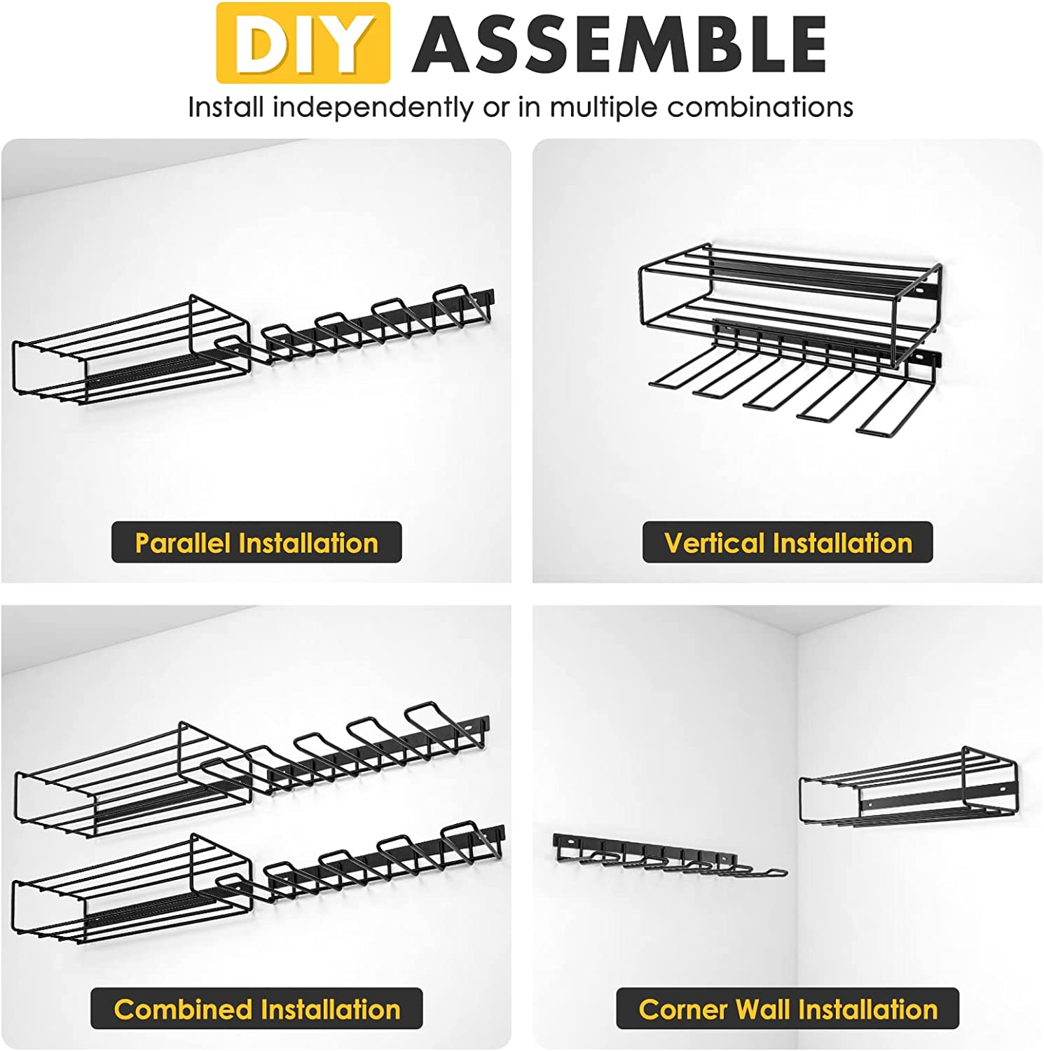 Garage Handheld Power Tool Organizer with Bolt Inserting Type in Rectangle Shape