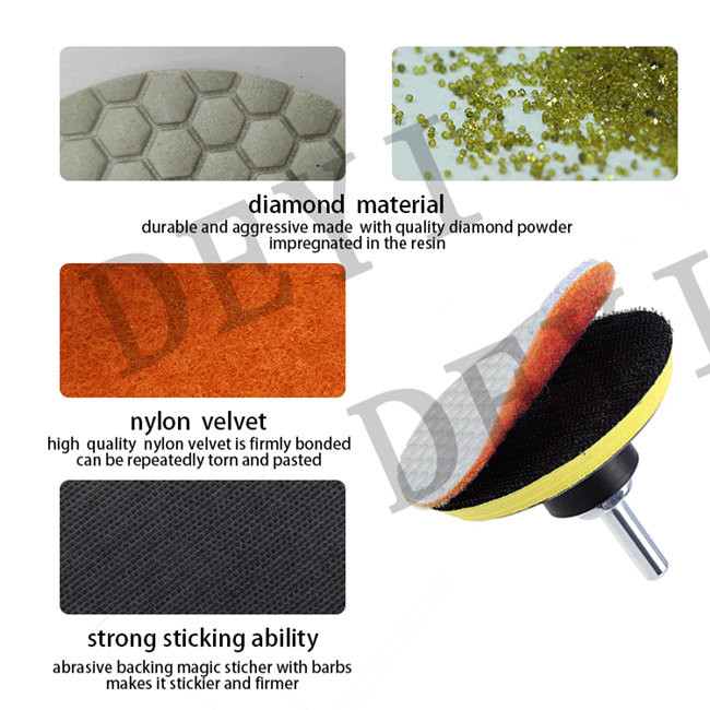 Marble Granite Dry 7 Step Flexible Diamond Polishing Pad 4304 100mm