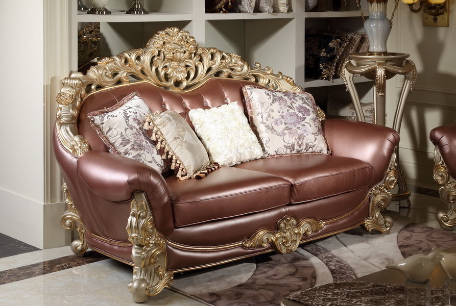 Luxury Classic Living room furniture1+2+4 Sofa sets online direct sales price by Beech wood and Italy Leather upholstery