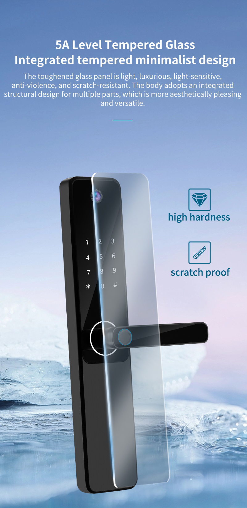 S802pro Camera Door Lock ROHS Digital Door Lock With Camera