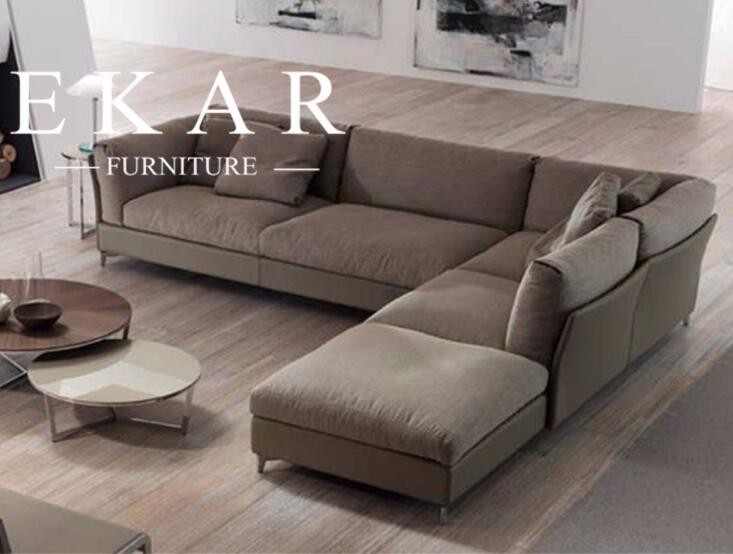 Europea Contemporary Style 2018 Latest Living Room Furniture Bicolor Fabric Sofa Sets