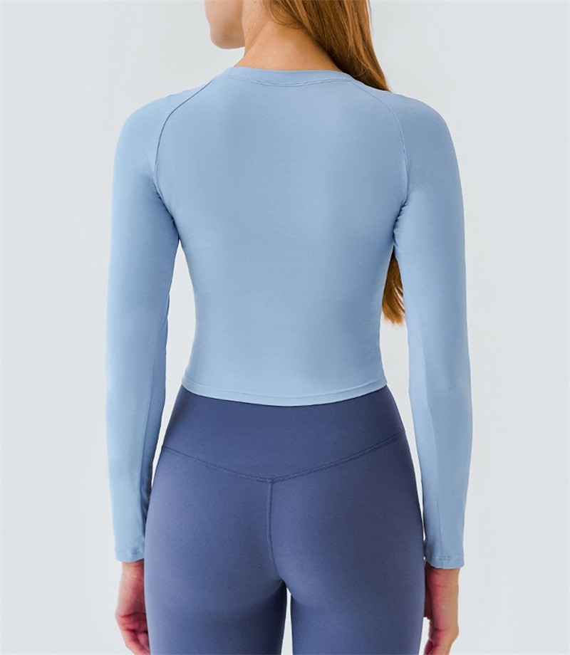 Pro Skin Breathable Long Sleeve Workout Ladies Yoga Tops Slim Fit Casual Shirts