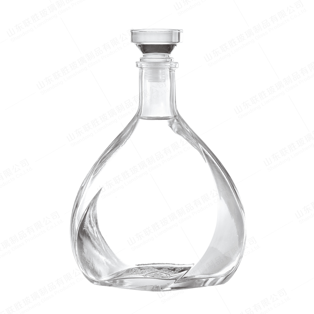 Customized Bottle Color Gin Vodka Tequila Fancy Liquor Glass Bottle with Sealed Cork Lid
