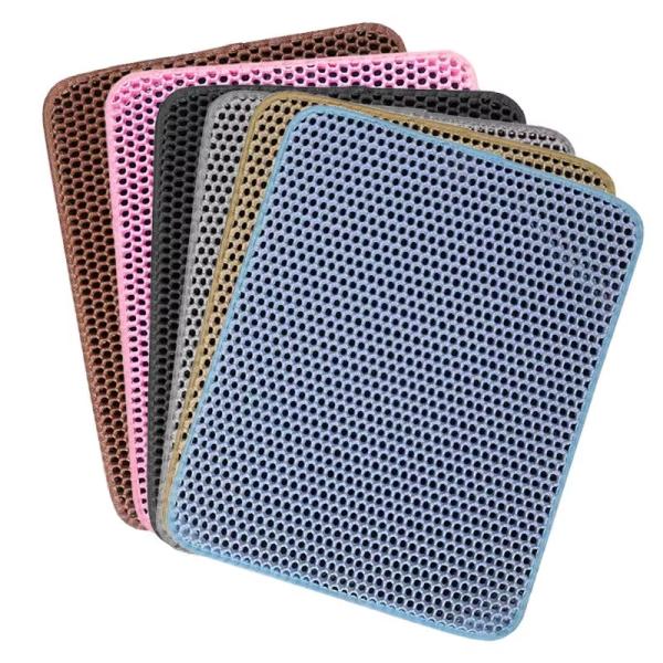 Washable Pet Accessories Double Layer Cat Litter Trapping Mat Waterproof