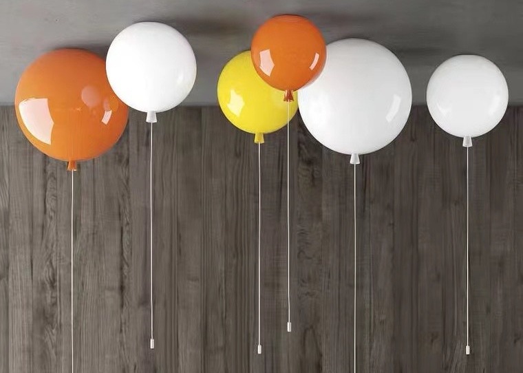 Romantic Kids Children Bed Room Pendant Light Colourful Glass Balloon Led Ceiling Lamp