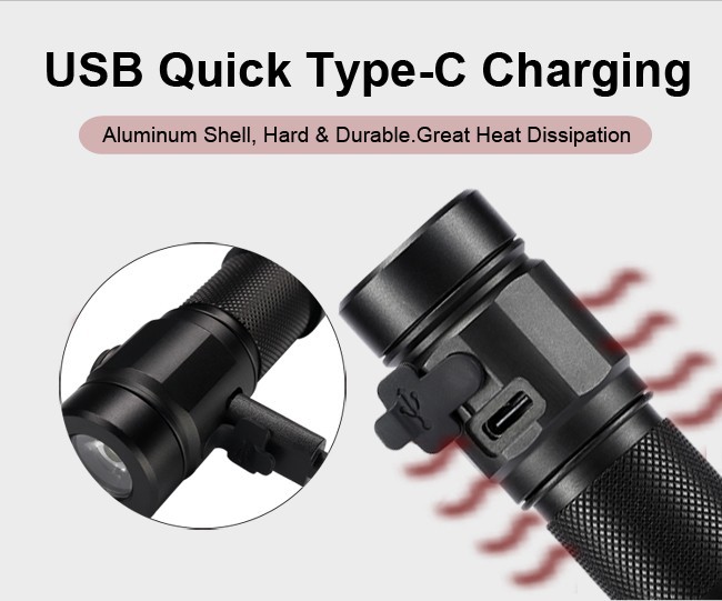 Small Mini LED Torch Light Rechargeable Aluminum Material IP66 Waterproof ODM