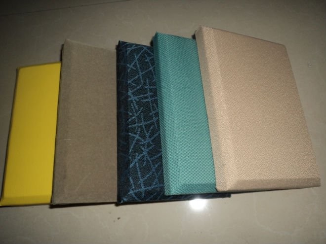 Green / Blue Acoustic Fabric Panels for Auditorium Decorative 25mm Thickness