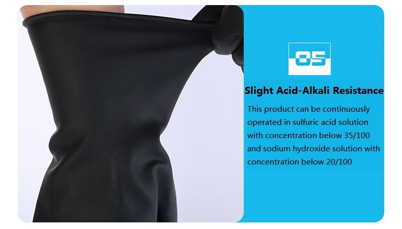 Acid And Alkali Resistant Industrial Gloves Black Rubber Gloves Thickened Chemical Stain And Corrosion Protection Glove