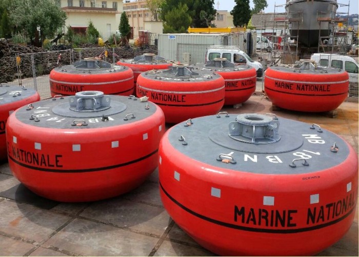 100kg Foam Filled Mooring Buoys , Ship Mooring Buoys With Chain Support