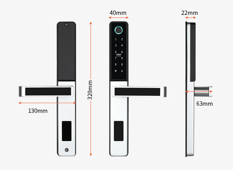 TT Lock Smart Fingerprint Door Lock S874 With Tuya APP Sliding Door Lock