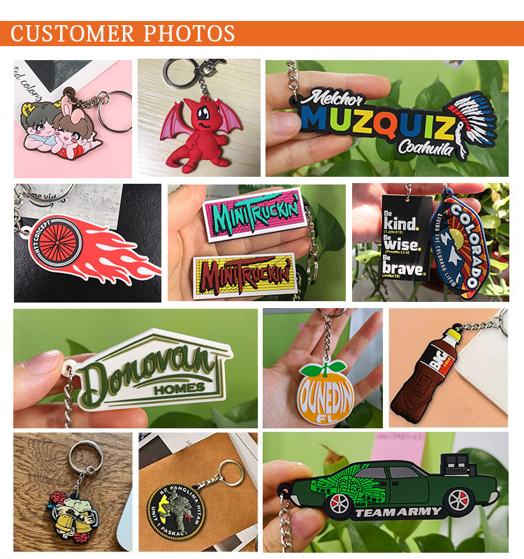 Soft Silicone Rubber Pvc Keychain Custom Cartoon with 2d 3d Logo