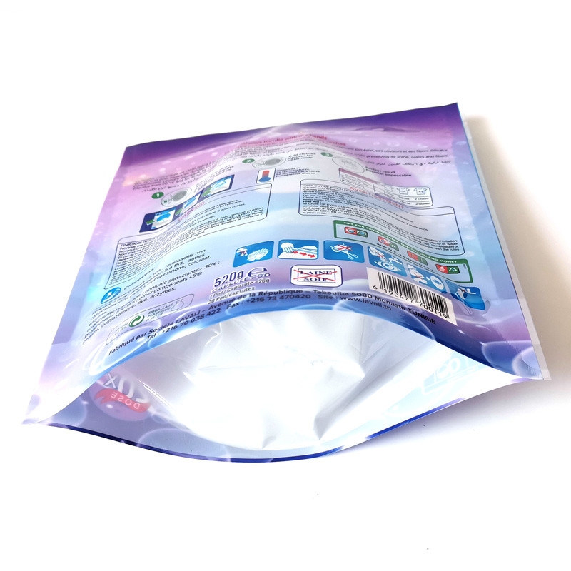 Custom Eco Friendly EVOH PE Fully Recyclable Stand Up Pouches With Ziplock For Laundry Detergent Pods Packaging
