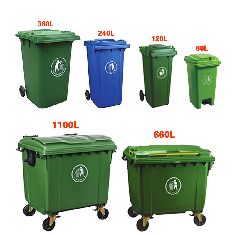 Dustbin Wheelie Trash Can 25L/70L/100L/120L/240L/360L/660L/1100L Plastic Foot Pedal Dustbin Trash Can Waste Bin