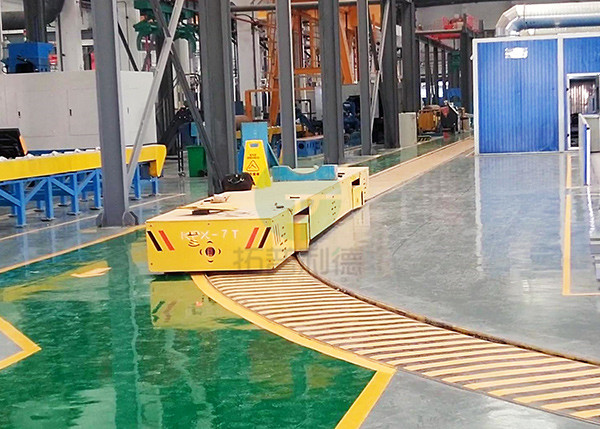7 Ton Machinery Plant Workpiece Handling S Type Rail Turning Electric Transfer Trolleys