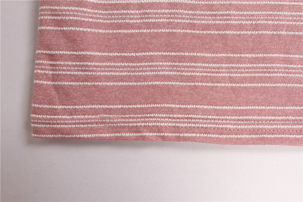 Stockpapa Pink Khaki Mens Striped Tee S M L XL