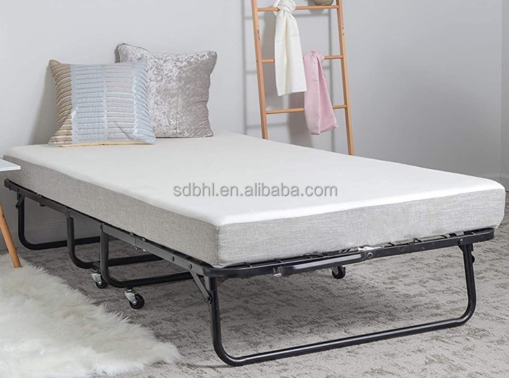 Convenient and Stylish Luxurious Diplomat Twin Metal Folding Bed With Memory Mattress
