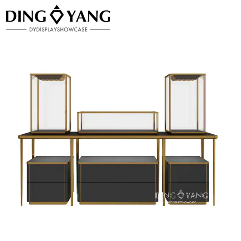 Modern Fashion Glass Exhibition Jewellery Showcase Jewellery Counter With Led Lights