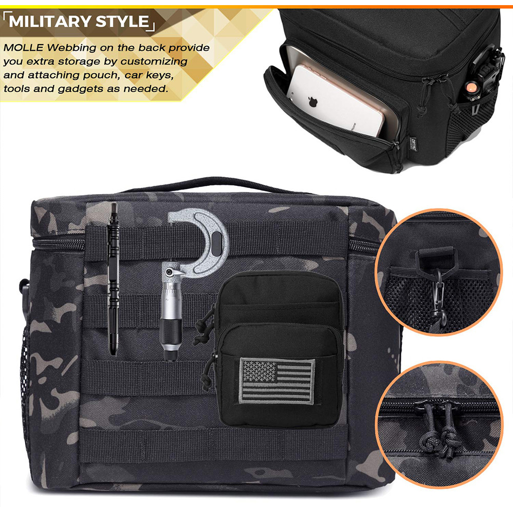 Portable Large Leakproof Lunch Bag Adult with Shoulder Strap and Side Pocket
