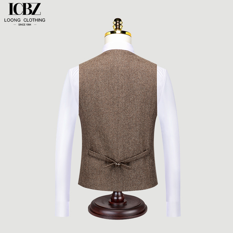 Formal Striped Suit Vest for Groomsmen Group in Regular Length and Mandarin Collar