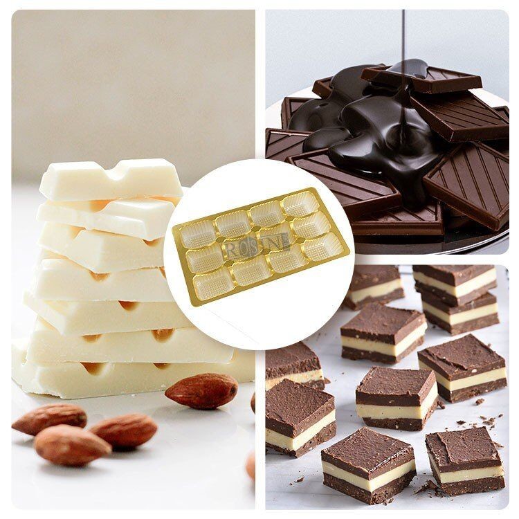 4 Cavity Plastic Chocolate Packaging Vacuum Formed Plastic Chocolate Tray Insert