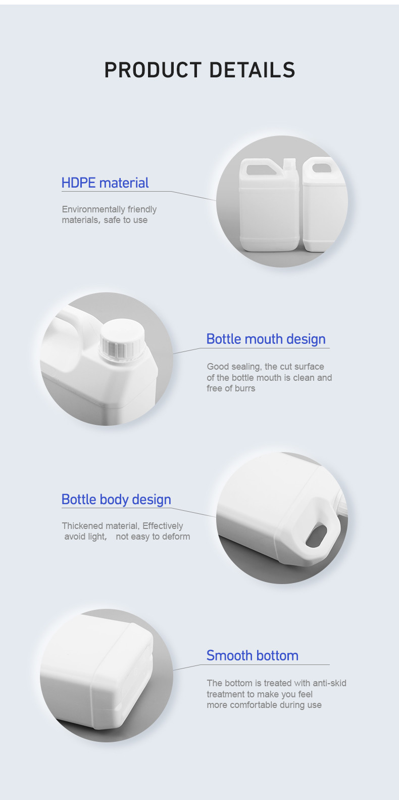 Hdpe Empty Plastic Condiment Bottles Plastic Chemical Storage Bottle With Screw Cap