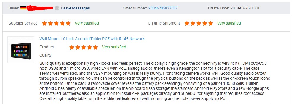 Wall Mount P0.264mm All In One Android Tablet For Home Automation