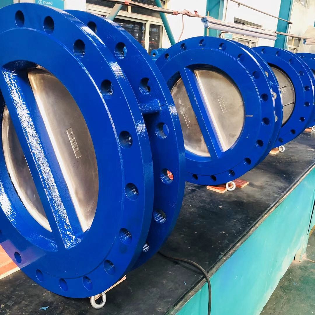 Ductile iron PN16 U section type flanged butterfly valve 10"DN500 Gearbox Pneumatic Electric Tianjin Factory