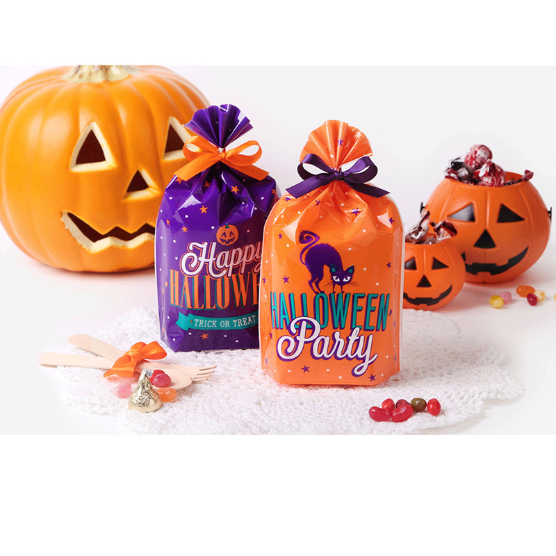 Spider web candy bag Resealable Cellophane Bags Self Adhesive Treat Snacks Cookie Cello Bag