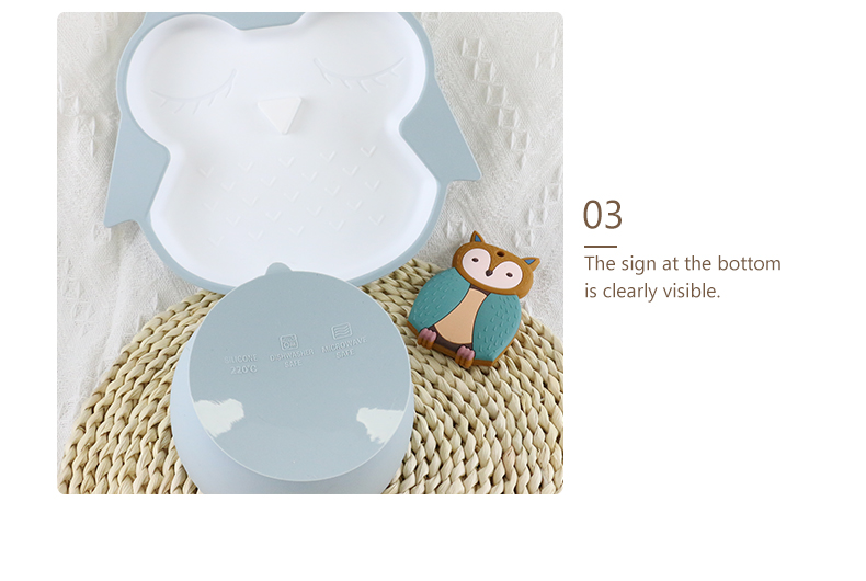 BPA Free Infant Silicone Feeding Plate Waterproof With Suction Bottom