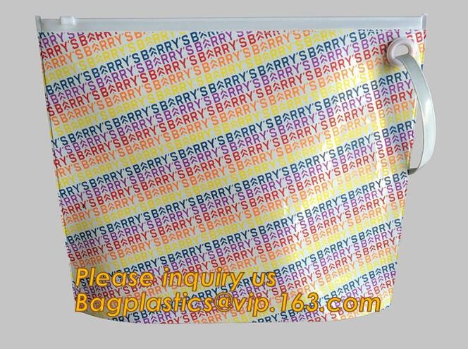 Factory Custom made Environmental PVC clear packaging toy storage handle bag,plastic tote packaging bag with handles fro