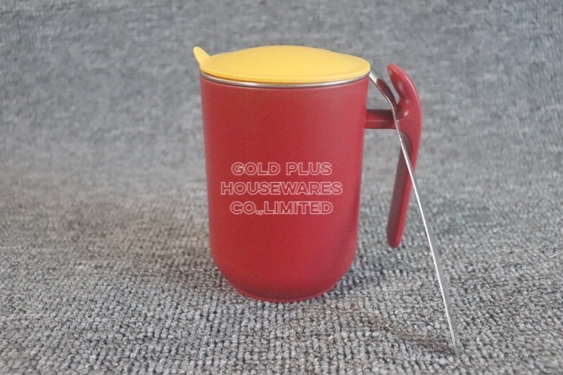 Straight Drinkware PP Plastic Double Layer Insulated Milk Cup Stainless Steel