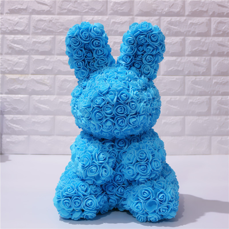 Wholesale Price 40cm height Foam Rose Bunny Artificial Flower Rabbit For Gift rabbit roses