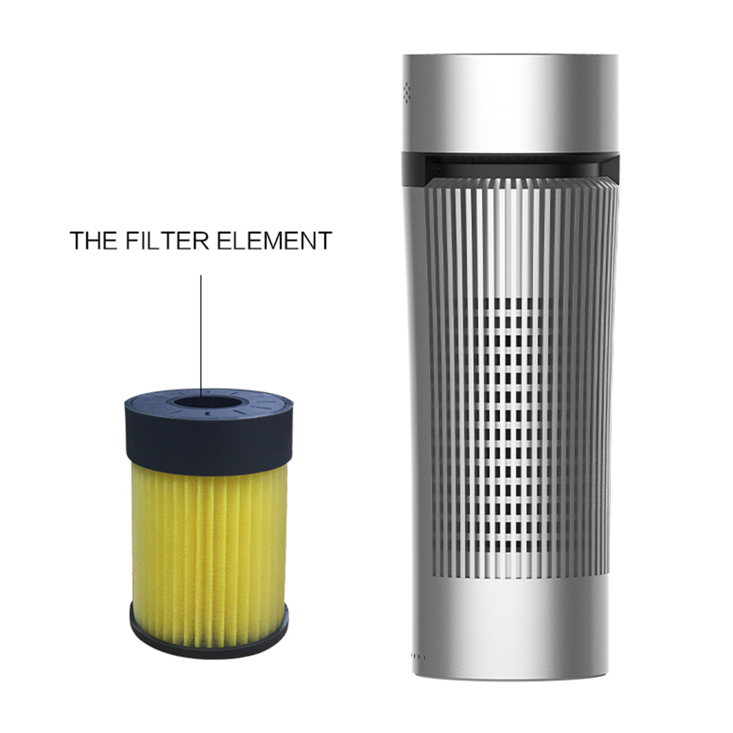 Mini Portable Car Ionizer Air Purifier Hepa Filter Aluminum Alloy Shell