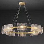 H65 Brass Contemporary Modern Decorative Lamps Water Ripple Glass Light Tricolor