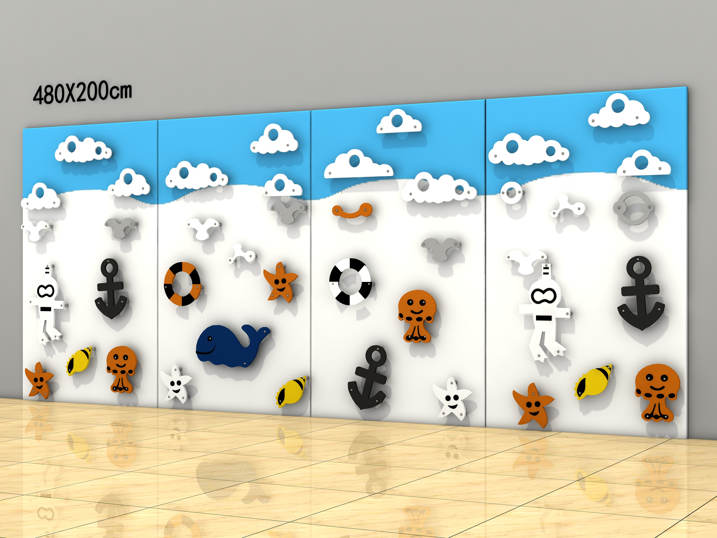 Customized Size Indoor Kids Climbing Wall for Gym Home Made in Custom Size
