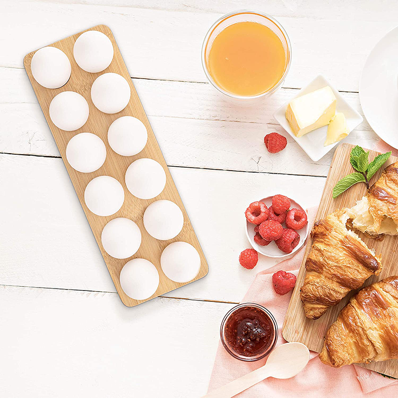 Customized Holes Bamboo Egg Tools Display Stand for Eco-friendly Countertop Display