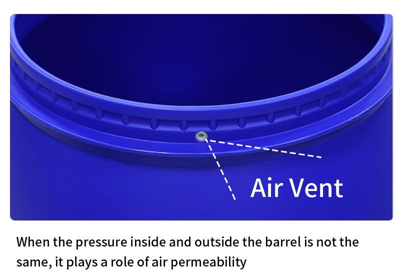 Liquids Packaging Cylinder 160L Blue HDPE Plastic Container Drum 80 Degree