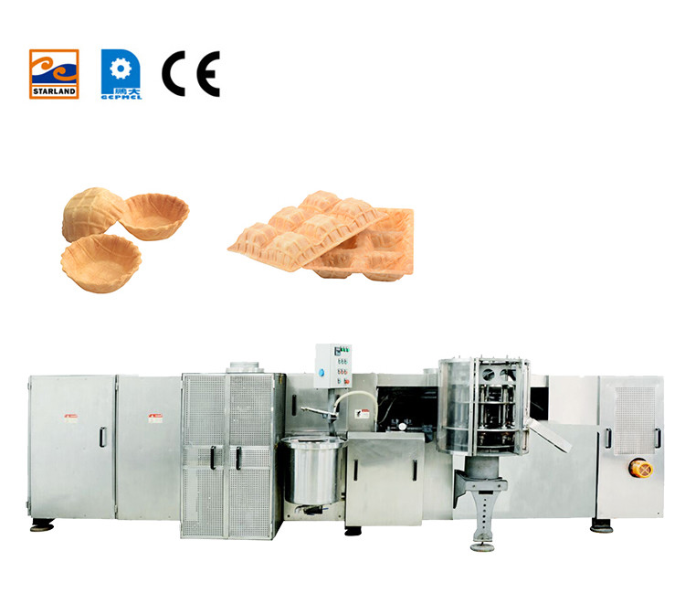 Stainless Steel Automatic Waffle Basket Making Machine With Replaceable Molds