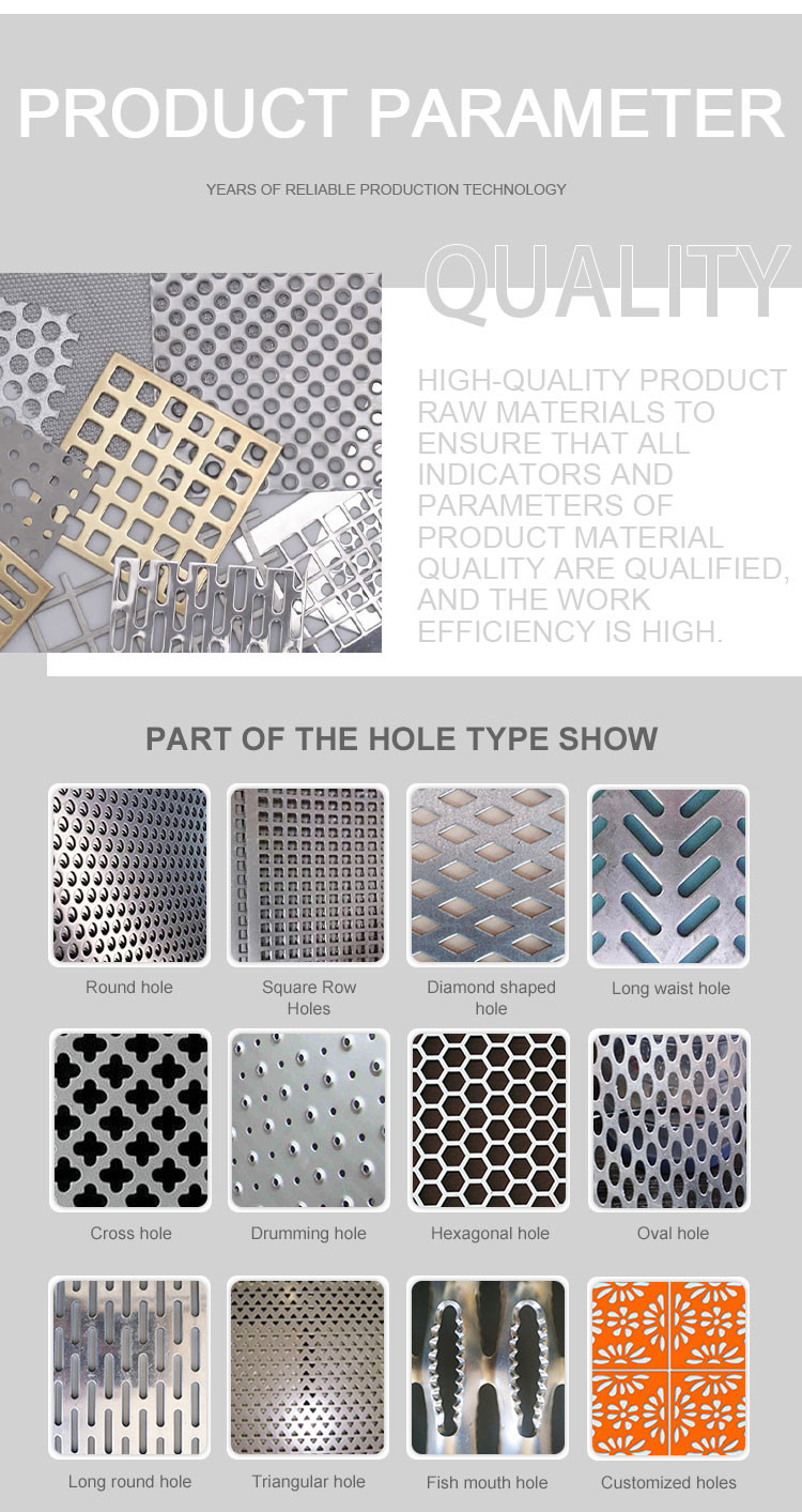 Powder Coated Perforated Stainless Steel Mesh Sheet With Variable Hole Diameter