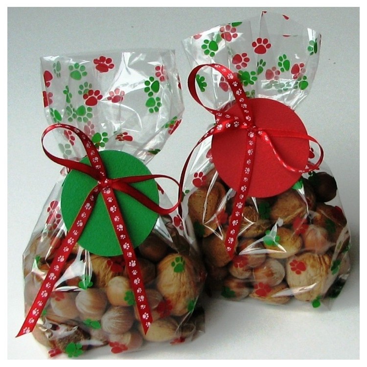 Hot Sale Best Wishes Christmas Candy Bags Plastic Gift Bags Treat Bag