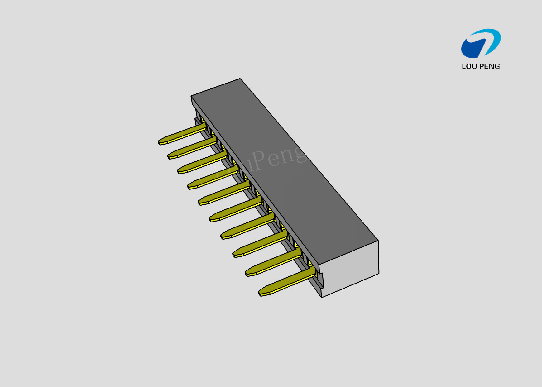 Female header, PCB Mount Receptacle, Vertical, Board-to-Board, 10 Position, 2.0mm Pitch, single row, Gold Flash, DIP