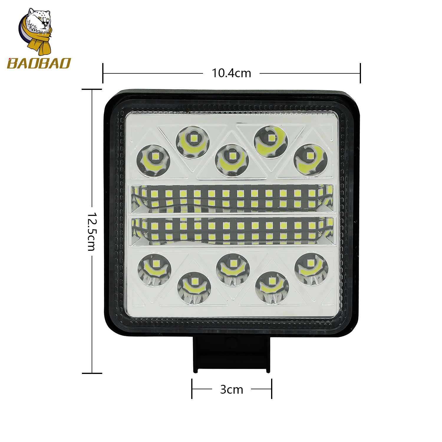 102W 34 LED Black Square Design High Bright Work Light For Auto For Car