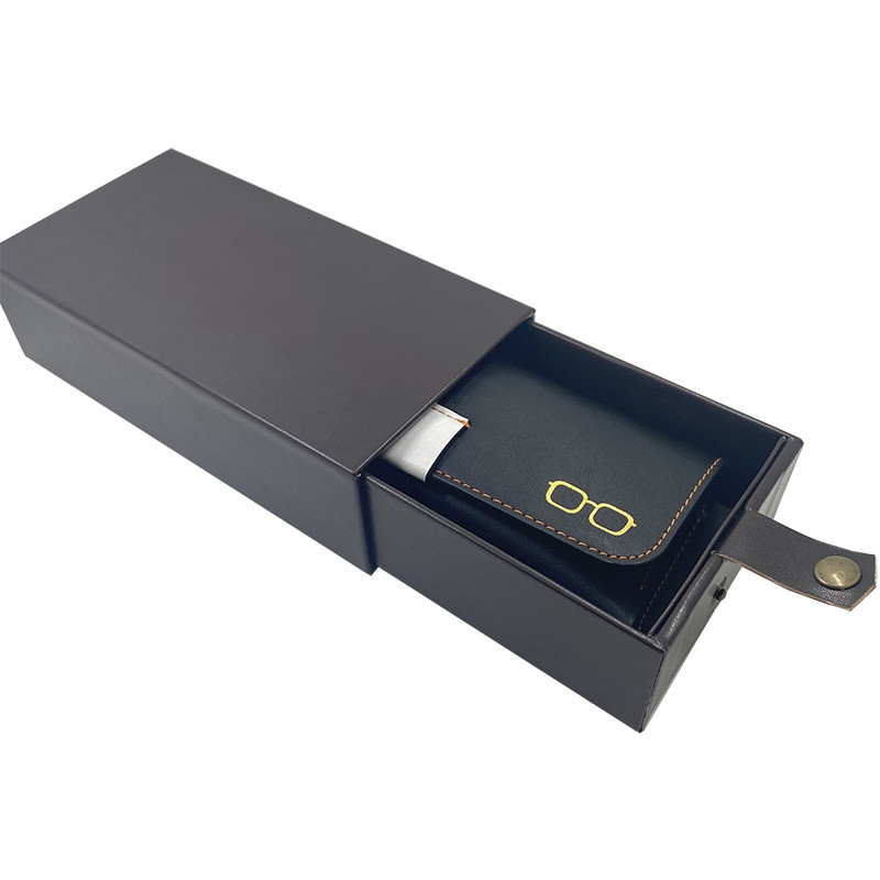 Hard cardboard Custom PU box , PU drawer eyeglasses box