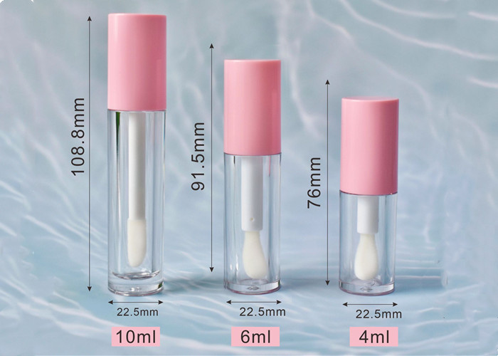 10ml pink Purple White Black Custom Lipgloss Tubes Containers with Big Applicator Brush