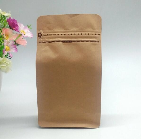 Custom logo Flat Bottom triple laminated aluminium foil bags with Zipper for food