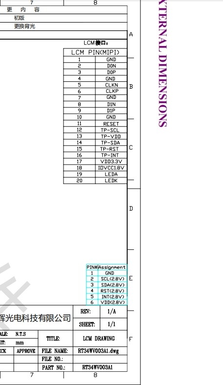 LCD Panel TFT Display 3.4 Inch MIPI Interface 480x480 Industrial Digital LCD Screen