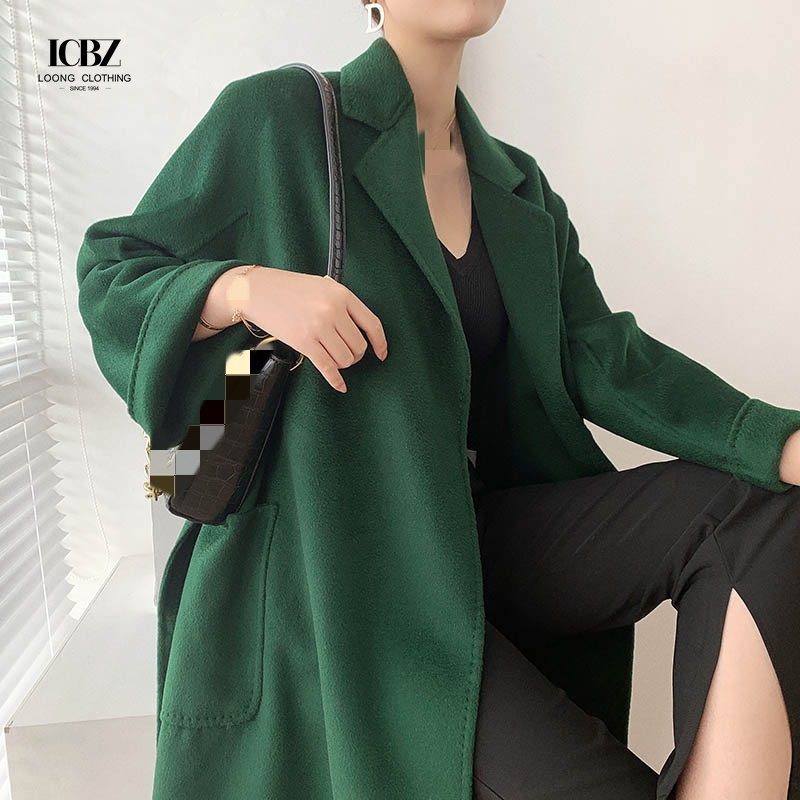 Plus Size Autumn Winter Wool Woolen Long Cardigan Jacket Woman Crop Jacket Ladies Overcoat