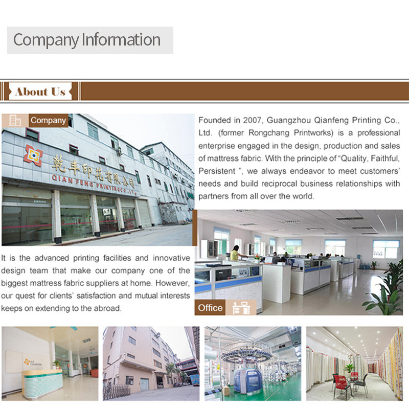 Waterproof Jacquard Mattress Fabric Polyester Home Textile Polymer Air Layer