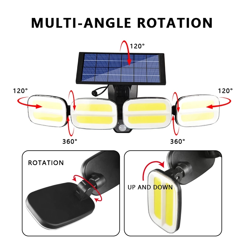Wireless Big 6V 3W Panel Solar Motion Sensor Wall Light Waterproof