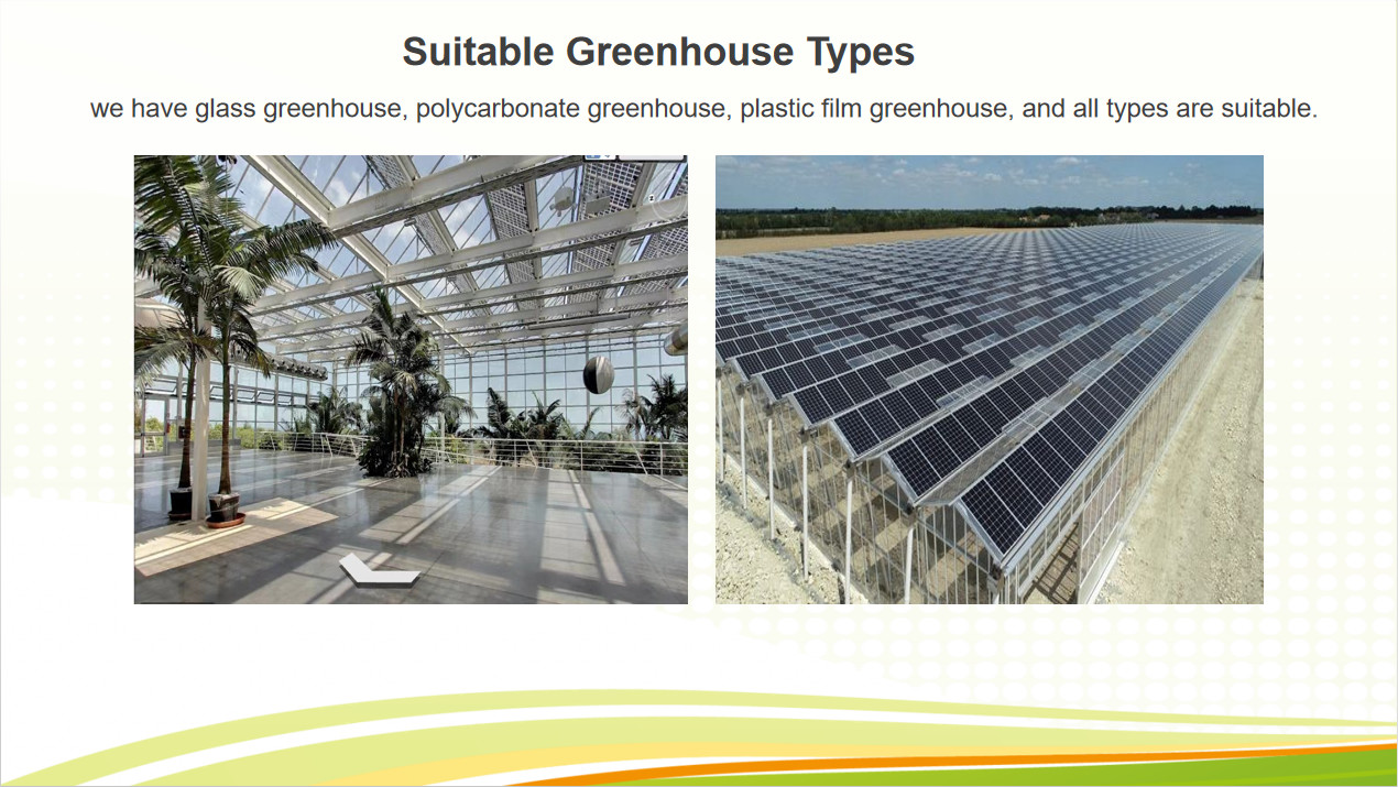 Solar Panel Tempered Glass Greenhouse Multi Span Energy Efficient